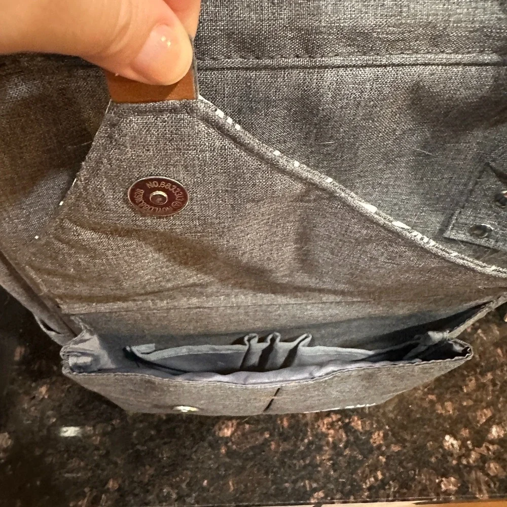 Leke Sky Gray Diaper Backpack Bag Arrow Pattern Multi Pocket Travel Unisex